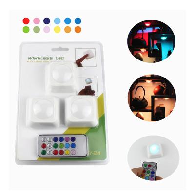 China Hot Selling Small Room Night Light Smart Control Cabinet Light Colorful Led Wireless Remote Control Light Easy To Install for sale