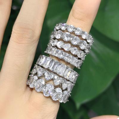 China HOT TRENDY Style Popular Design 925 Rings VVS Silver Moissanite Ring Engagement for sale