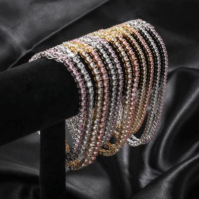 China Wholesale FASHIONABLE Women's Tennis Iced Out Silver CZ Bracelet Anklet Diamond Link Bracelet Anklet for sale