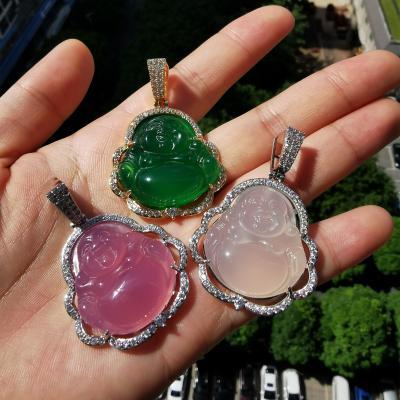 China Women's 925 Sterling Silver A.C.A. Pendant Light Jade Buddha Small Zircon Jade Buddha Edge FASHIONABLE for sale