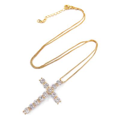 China Fashion FOXI iced out silver cross necklace wholesale 925 gold ankh necklace cross pendants for sale