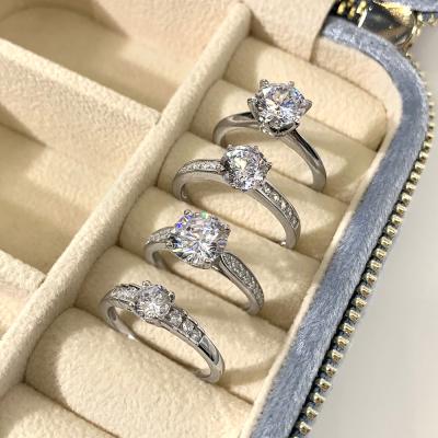 China FASHIONABLE Rhinestone Diamond Wedding Rings Cubic Zirconia 925 Sterling Silver Jewelry Ring for sale