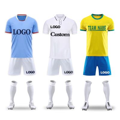 China New Season Jersey Jackets 2022 Style Custom Breathable Thailand Soccer Jersey Football Kit Team Club Men+Kids Logo Design for sale