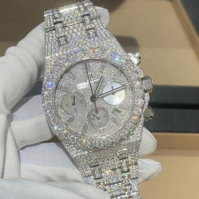 China CASHJIN Hiphop Men's Premium VVS Watch Iced Out Moissanite White Diamond Bezel Custom Watch For Men And Women for sale