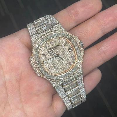 China Top Brand Men's Watch CASHJIN Hiphop Custom Design Mens Woman Hand Luxury Set Iced Out Diamond Moissanite Watch for sale