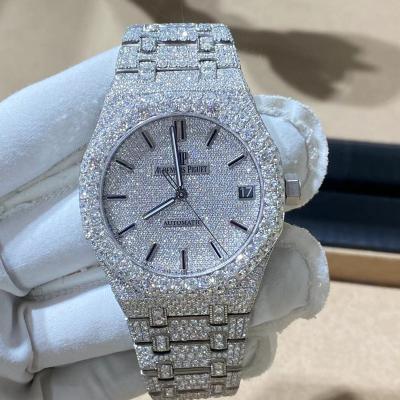 China CASHJIN Hiphop Premium Luxury VVS Popular Watch Iced Out Moissanite White Diamond Bezel Custom Watch For Men And Women for sale