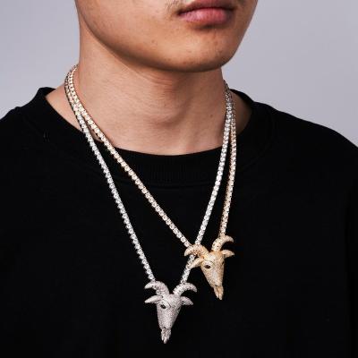 China Fashion Icedout Goat Hiphop New Price Hot Hiphop Animal Pendant Type for sale