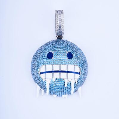 China New BOHEMIA Trend Design Link Chain Copper Fashion Accessories Ice Emoji Hip Hop Pendant for sale