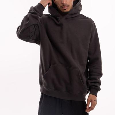 China Anti-wrinkle New Products Dropped Shoulder Hoodie For Men Polyester Vintage Gray Hoodies for sale