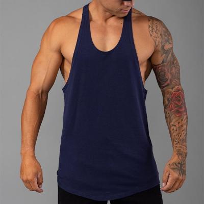 China Men's Anti-pilling Logo Cut Out Muscle Tank Custom Made Tops Stringer Tank Tops For Summer for sale