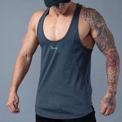 China Anti-pilling High Quality 100%Cotton Stringer Tank Top Bodybuilding Men's Tank Top for sale