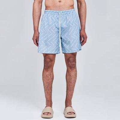 China New Style Anti-Wrinkle Men's Polyester Shorts Elastic Drawstring Waist Swim Shorts for sale