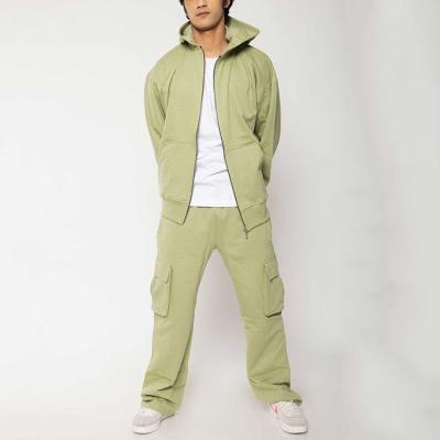 China Wholesale 280GSM Cotton Thermal Tracksuit Men Zip Up Hoodie Tracksuits For Men for sale