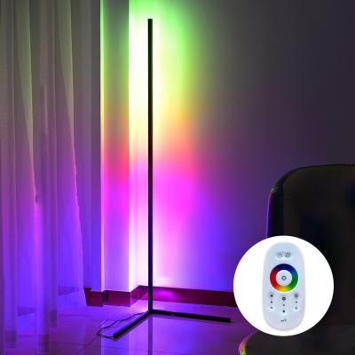 China Modern Simple Modern Simple Led RGB Floor Lamp Living Room Decoration Aluminum Colorful Room Lamp App Control Corner Position for sale