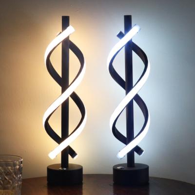 China Modern Modern Double Sided Twist Table Lamp Led Touch Switch Home Bedroom Decorative Amazom Desk Lamp for sale