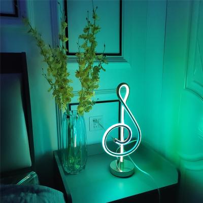 China Modern Light Color Office Decoration Home Bedside Christmas LED Lamp RGB Note Changing Desk Lamp for sale