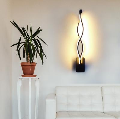 China Wholesale Modern Minimal Black Home Bedroom Light Fixture Heat Decorative Led Wall Lamp Nodic Zhongshan for sale