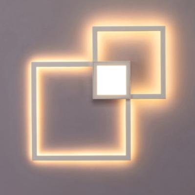 China Modern Modern Combination Line Dimming Designer Bedside Simple Square Corridor Remote Control Hollow Decorative LED Wall Lamp for sale