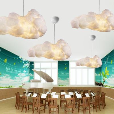 China Creative Cloud Pendant Lights Fabric Chandelier Kids Restaurant Lamp Simple Modern Cute Dark Cloud Chandelier Decoration for sale