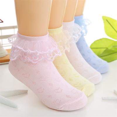 China Soft Breathable Spring and Autumn Kids Ankle Dance Lace Socks Ruffle Socks Baby Kid Sock for sale