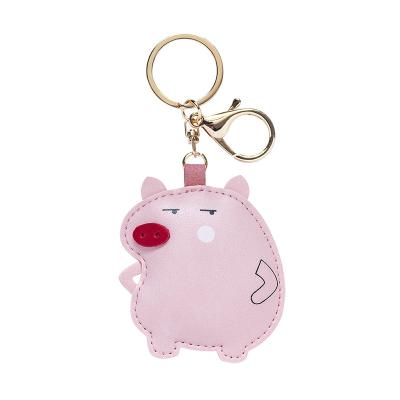 China Car PU Man Animal Fat New Cartoon Fun Personality Hanging Creative Gift BG031 Eco-friendly Leather Key Chain Bag for sale