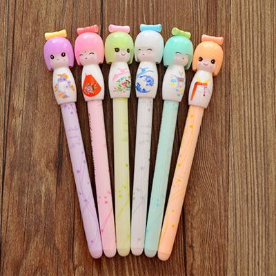 China Wholesale cute fresh japanese gel pen cartoon gel pen BG314 ecological Korean promotion small stationery doll for sale