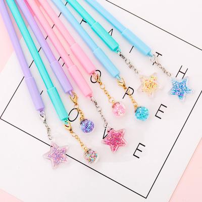 China Eco-friendly Korean cute creative gel girl promotion pen pendant signature heart little couples fairy pen BG264 for sale