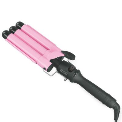 China Hotel ENZO 3 Hair Curler Barrels LCD Temperature Display Electric Curly Hair Curling Machine Professional Ceramic Fast Heating Hair Curler for sale