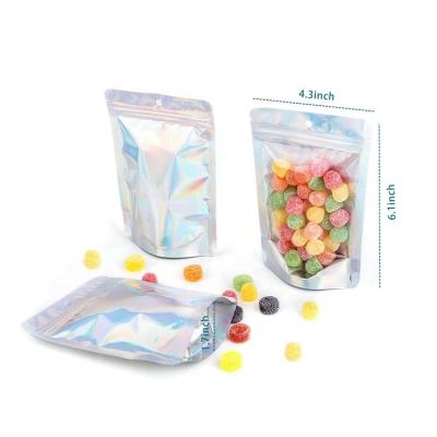 China Laser Foil Pouch Plastic Packaging Moisture Proof Resealable Zip Lock Mylar Bags With Hanging Hole for sale