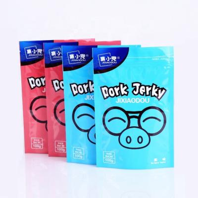 China Moisture Proof Resealable Back Up Pouch Plastic Mylar Packaging Bags Custom Printed Zip Lock Hog Jerky Bags for sale