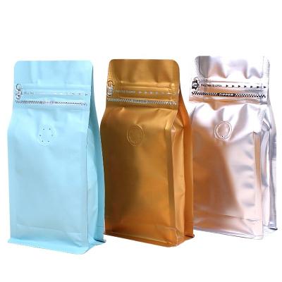 China Customized Size Moisture Proof Aluminum Foil Stand Up Zipper Pouch Coffee Bags With Valve for sale