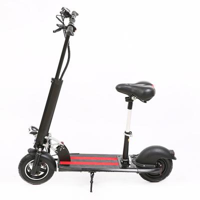 China Lightweight 2022 Best Selling Unisex 10inch And Aluminum Alloy Fast Folding Black Sit Or Stand With Seat Two Wheel Electric Scooter for sale