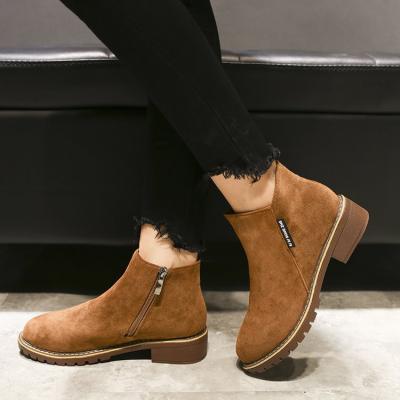 China Quick-drying Martin Boots Women's short boots frosted Autumn New Ladies Student Women's shoes flat-bottomed leather thick-soled ankle boots for sale