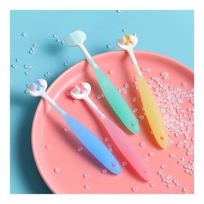 China Manufacturer Wholesale New Design 2022 Children Foldable Three Sides U Shape Toothbrush for sale