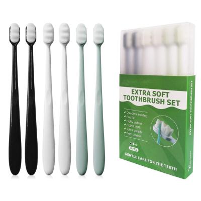 China Disposable extra soft toothbrush for sensitive gums and teeth. Toothbrushes with 2-0,000 ultra soft nano charcoal bristles for sale