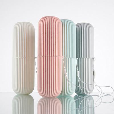 China Portable Foldable Plastic Toothbrush Case Outdoor Storage Box Toothpaste Travel Toothbrush Holder for sale