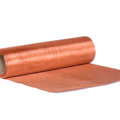 China Emf Shielding Fine RF Frame 99.99% Pure Red Copper Infused Wire Mesh Fabric Cloth Screen Faraday Cage Foil Sheets for sale