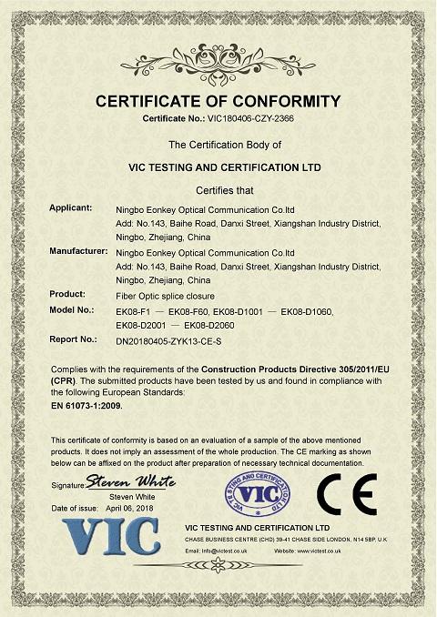 CE - Ningbo Eonkey Optical Communication Co., Ltd.