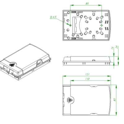 China Multiple Applications Access ATB Fibra Optica FTTH Terminal Box Indoor Plastic Fiber Optic Wall Outlet for sale