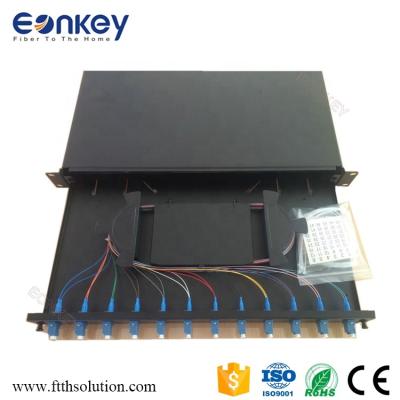 China FTTH FTTB FTTX Network Manufacturer 24 Ports Sliding Optical Distribution Frame ODF Patch Panel For Communication for sale