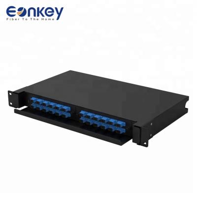 China FTTH FTTB FTTX Network FTTH 19 Inch Slide Rail Rack Mount Drawer 24 Port Fiber Optic Patch Panel for sale