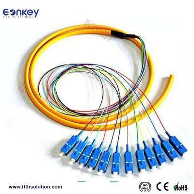 China FTTH FTTB FTTX Network Wholesales Made in India SC/UPC 12 Cores Multi Fiber Optic Pigtail for sale