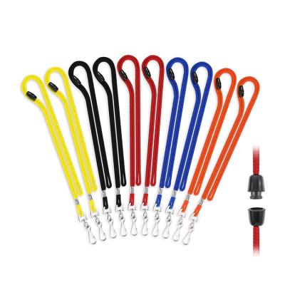 China Popular Polyester Lanyard Safety Clasp Detail Round Soft Extra Soft Breakpoint Polyester Lanyard for sale