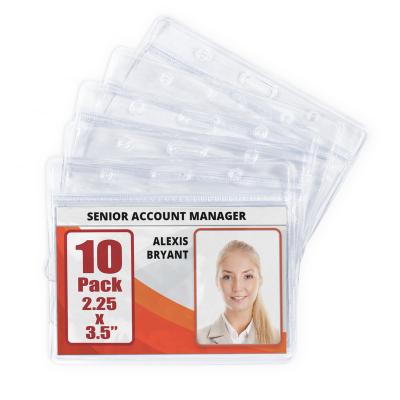 China Soft Customized Transparent Flip Work ID Card Bus Sets Ladies and Mens Plastic Card Holders for sale