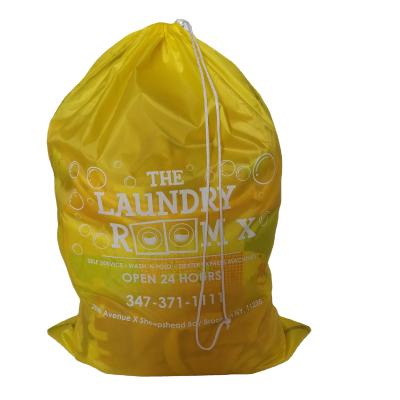 China 2021 Large Capacity Drawstring Dry Cleaning Eco-friendly Nylon Drawstring Bag Laundry Bag Contemporary Home Use for sale