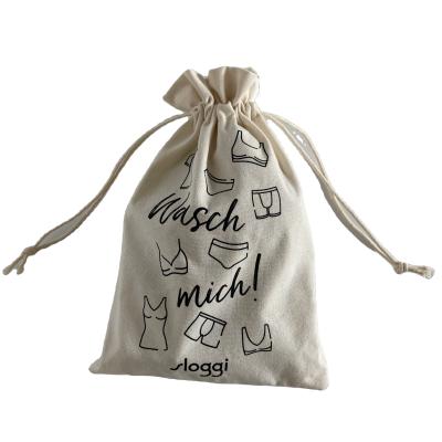 China Recyclable Gift Packaging Pouch Customized 100% Cotton Drawstring Bag Cotton Canvas Organic Drawstring Bag for sale