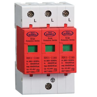 China SPD Lighting Arrester 2p 2pole ac 385v Surge Protective Device Class A Power Supply Surge Protector HDU for sale