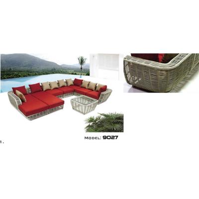 China Eco-freindly Outdoor Wicker Hexagon Patio Bench Craft PVC Patio Furniture for sale