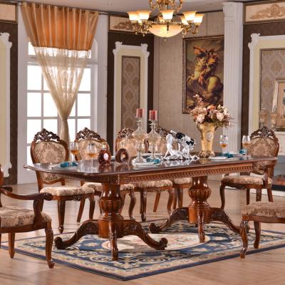 China Solid wood continental dining table, large long pulltable and retractable dining table for sale