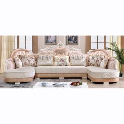 China Super Comfortable European Modern Living Room U Shape Genuine Leather Sofa Set for sale